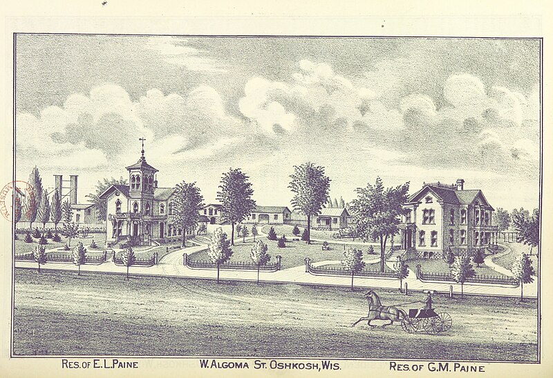 File:Residence of E.L. Paine and G.M. Paine, Oshkosh in Winnebago County, Wisconsin, from 1880 book History of Winnebago County, Wisconsin, and early history of the Northwest.jpg