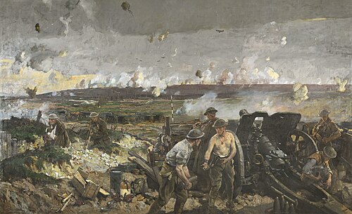 The Battle of Vimy Ridge, painting by Richard Jack. Richard Jack-The Taking of Vimy Ridge (CWM 19710261-0160).jpg