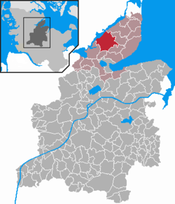 Elhelyezkedése Schleswig-Holstein térképén