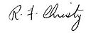 Robert Christy – podpis