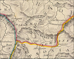 Roman Dardania part of Moesia Superior part of old map made 1830.jpg