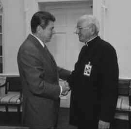 Ronald Reagan (left) hosted the Cardinal in the Oval Office in 1981