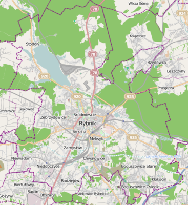 Location map Poland Rybnik