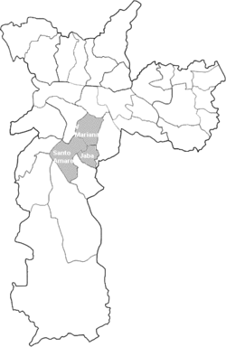 Umístění jiho-centrální zóny v São Paulu