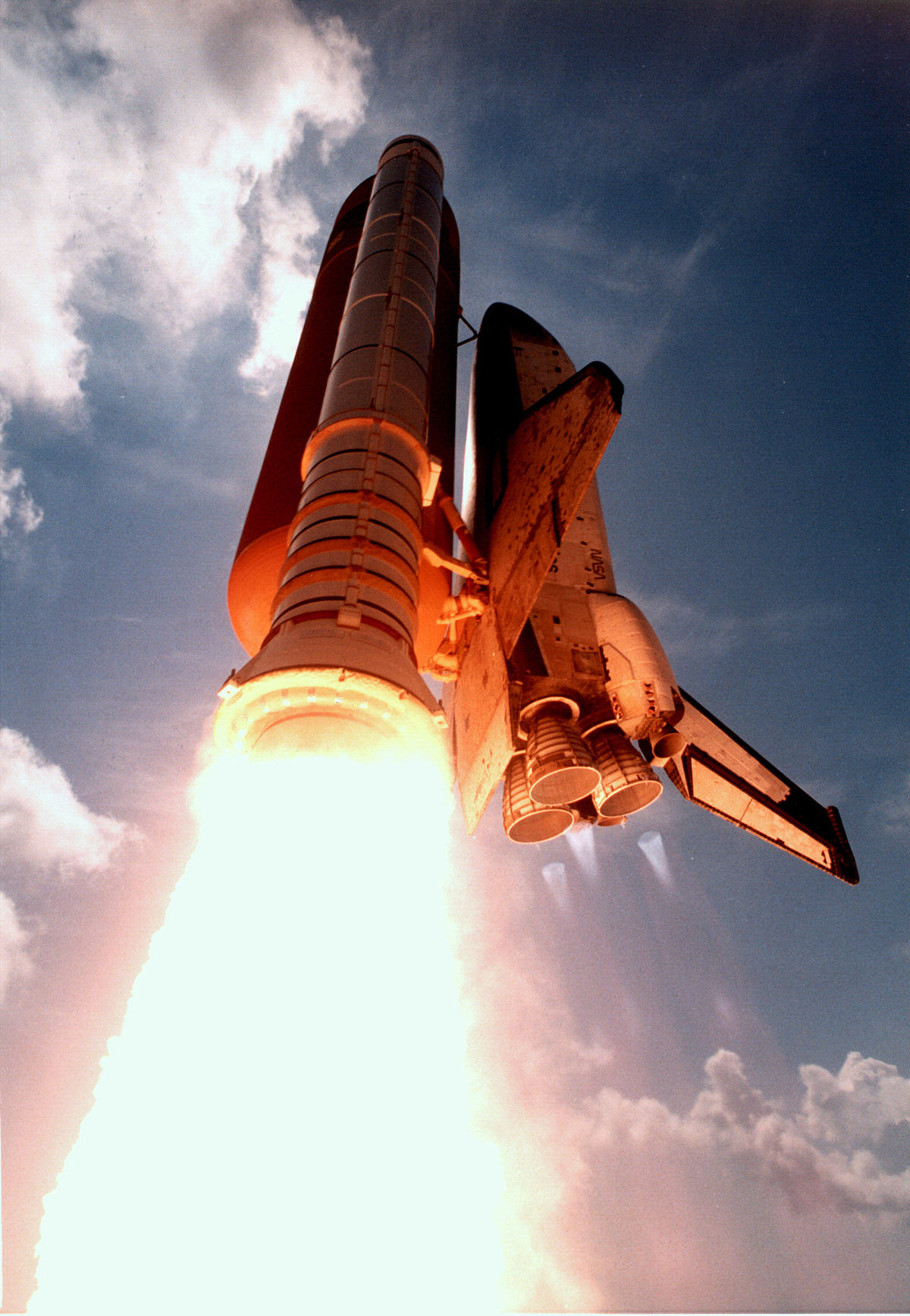 space shuttle launch close up