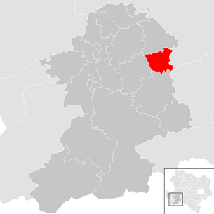 Lage der Gemeinde St. Georgen an der Leys im Bezirk Scheibbs (anklickbare Karte)