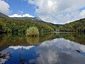 Embassament des de la presa i Les Agudes al fons