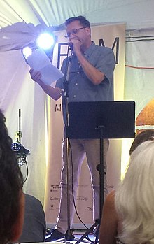 Serge Patrice Thibodeau in Montréal, Québec, Canada at the 2018 Montréal Poetry Festival