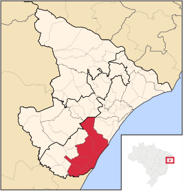 Ligging van de Braziliaanse microregio Estância in Sergipe