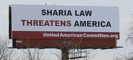 Billboard advocates for Anti- Sharia laws in the United States