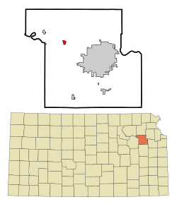 Shawnee County Kansas Incorporated and Unincorporated areas Silver Lake Highlighted.svg