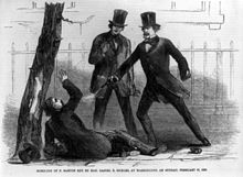 February 27: Philip Barton Key II is killed by Daniel Sickles in Washington Sickles homicide.jpg