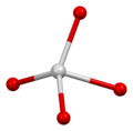 Stark verzerrt, tetraedrische Koordination um ein Silber-Atom im Silverchromat-Kristallgitter