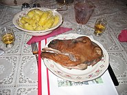 Smalahove is a Western Norwegian traditional dish made from a sheep's head, originally eaten before Christmas.[4]