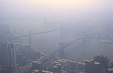 Smog in New York City as viewed from the World Trade Center in 1988 SmogNY.jpg