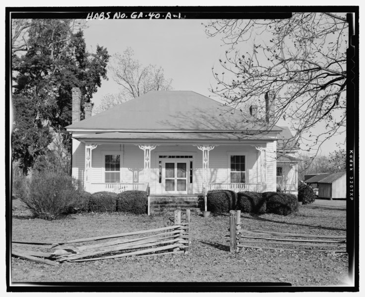 File:South front - Rodgers-Buchanan Farm, House, State Highway 3-U.S. Highway 19, Lower Five Points Road and Cornwell Road, Sumter, Sumter County, GA HABS GA-40-A-1.tif