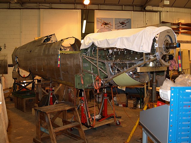 Spitfire Vc, AR501, during extensive renovation by the Collection in September 2008.