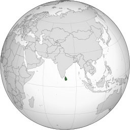 Sri Lanka (orthographic projection)