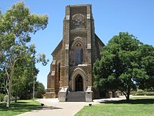St Aloysius Church, Sevenhill, South Australia. The Jesuits were the first order of priests to enter and establish houses in South Australia, Victoria, Queensland and the Northern Territory - Austrian Jesuits established themselves in the south and north and Irish in the east. St Aloysius Church, Sevenhill.JPG