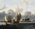 Holländische Jacht vor dem Wind in einem Hafen, National Maritime Museum, Greenwich
