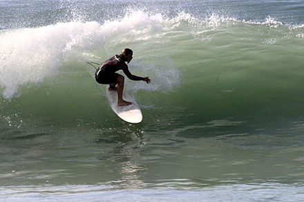 Surfing at la Coubre, one of the prime surfing spots in the minicipality