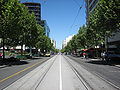 Swanston Street North, looking South towards the Shrine of Remembrance