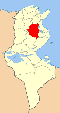 Localização da província de Cairuão na Tunísia