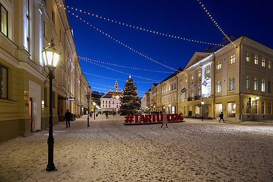 Tartu Town Hall Square in December 2021