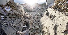 イタリア中部地震で被災したアックーモリ（8月24日）