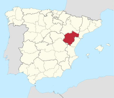 Map of Spain with Teruel highlighted Teruel in Spain.svg