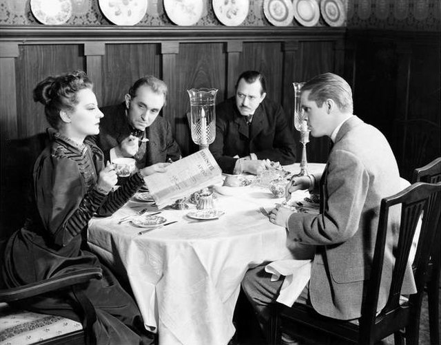 Tallulah Bankhead, Charles Dingle, Carl Benton Reid and Dan Duryea in the original Broadway production of The Little Foxes (1939)