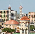The clock tower and the Mosque of Fier