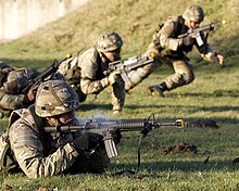 Tongan troops training in England with the Royal Air Force Regiment in 2010. Tongan Soldier During Pre-Afghanistan Training Exercise.jpg