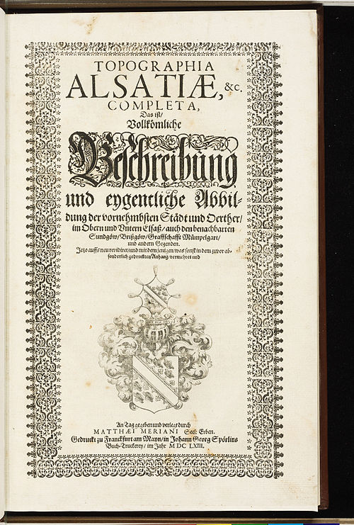 Blason de l'Alsace apparaissant en page de titre du Topographia Alsatiae de Merian (1644).