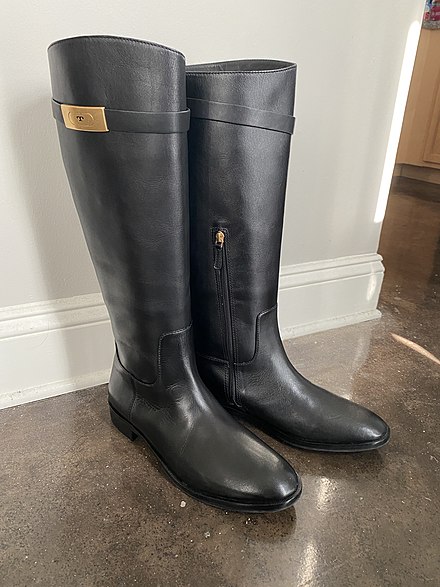 A pair of knee-high leather boots from Tory Burch LLC.