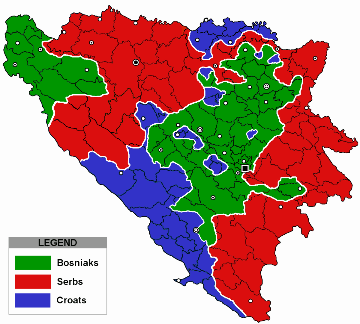 Этническая карта боснии и герцеговины 1991