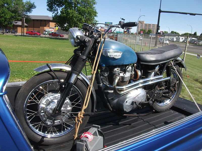 File:Triumph Motorcycle in the back of a 1958 Ford Ranchero (5882242561).jpg