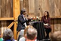 UC Santa Cruz Linguistics Professor Pranav Anand and Wikimedia Foundation CEO Maryana Iskander in conversation at the UC Santa Cruz Peggy Downes Baskin Ethics Lecture