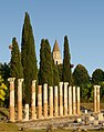 Il foro di Aquileia, sullo sfondo il campanile della basilica