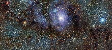 VISTA stares into the Blue Lagoon VISTA's infrared view of the Lagoon Nebula (Messier 8).jpg