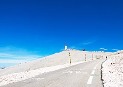 The summit of a mountain.