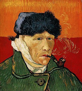 Автопортрет с отрезанным ухом. 1889 год, Винсент Ван Гог.