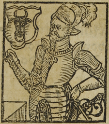 Vratislav I. z Pernštejna (kresba B. Paprockého, Zrcadlo slavného Markrabství moravského, 1593)