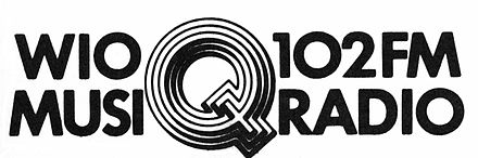 Early Q102 logo with the "Musicradio" slogan