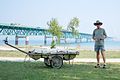 A walking cart, used for long distance travel, seen at Michigan's Mackinac Bridge