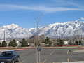 Vista da cordilheira a partir do Jordan Campus do Salt Lake Community College.