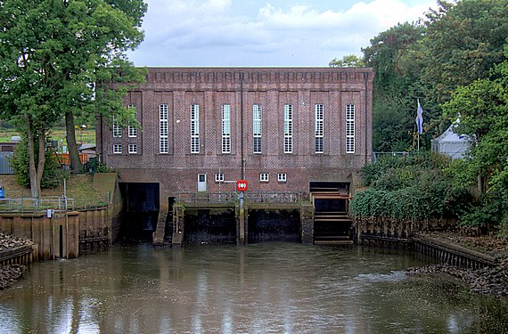 Hydroelectric power plant in Oldenburg, Germany.