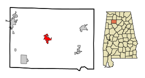 Plasare în comitatul Winston, statul  Alabama