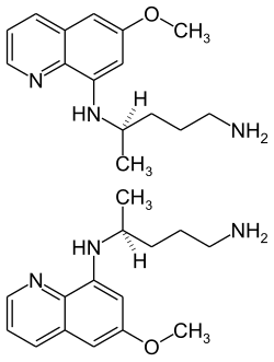 Structural formula of primaquine