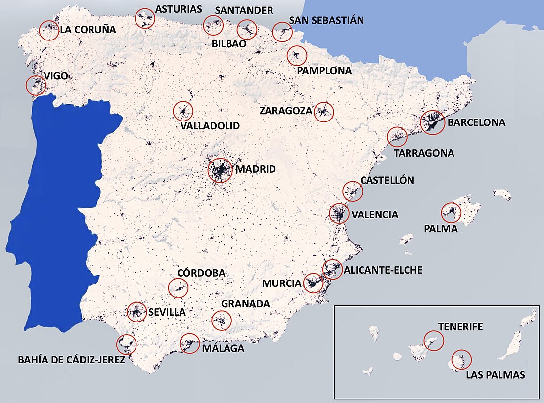 List of metropolitan areas in Spain